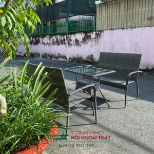 Bàn ghế nhựa giả mây BGNGM-003