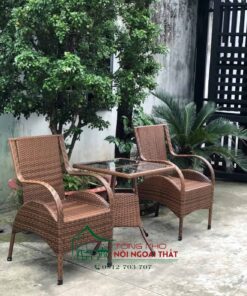 Bàn ghế nhựa giả mây BGNGM-007