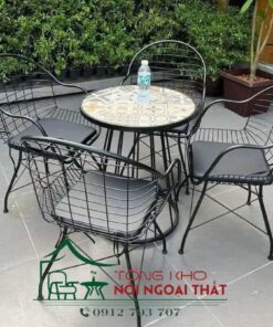 Bàn ghế sắt BGS-009