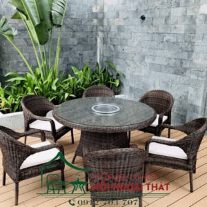 Bàn ghế nhựa giả mây BGNGM-015