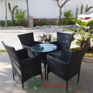 Bàn ghế nhựa giả mây BGNGM-014
