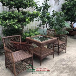 Bàn ghế nhựa giả mây - BGNGM017