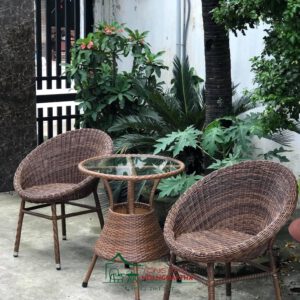 Bàn ghế nhựa giả mây - BGNGM018