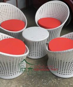 Bàn ghế nhựa giả mây BGNGM27