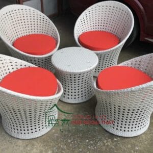 Bàn ghế nhựa giả mây BGNGM27