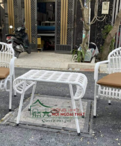 Bàn ghế nhựa giả mây BGNGM26