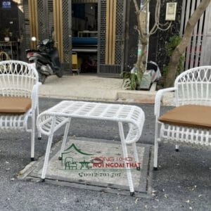 Bàn ghế nhựa giả mây BGNGM26
