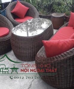 Bàn ghế nhựa giả mây - BGNGM020
