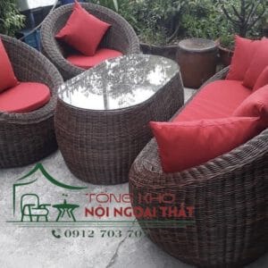 Bàn ghế nhựa giả mây - BGNGM020