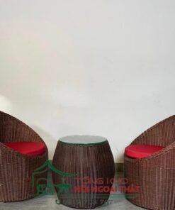 Bàn ghế nhựa giả mây - BGNGM021