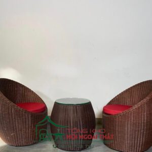 Bàn ghế nhựa giả mây - BGNGM021