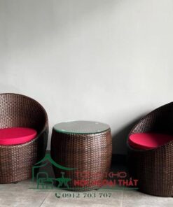 Bàn ghế nhựa giả mây - BGNGM019