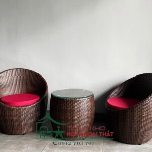 Bàn ghế nhựa giả mây - BGNGM019