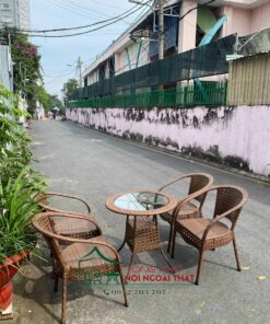 Bàn ghế nhựa giả mây - BGNGM024