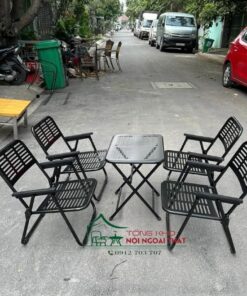 Bàn ghế sắt xếp 01