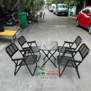 Bàn ghế sắt xếp 01