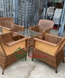 Bàn ghế nhựa giả mây - BGNGM29