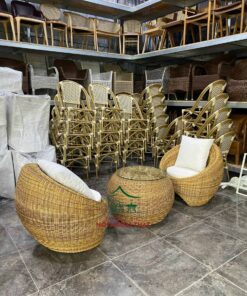 Bàn ghế nhựa giả mây – BGNGM30