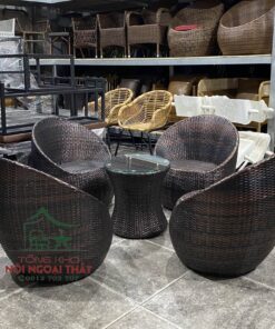 Bàn Ghế Nhựa Giả Mây - BGNGM32