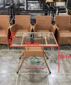 Bàn Ghế Nhựa Giả Mây - BGNGM34 6 Bàn Ghế Nhựa Giả Mây - BGNGM34 - Ảnh 3