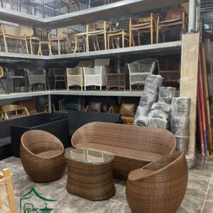 Bàn ghế nhựa giả mây - BGNGM36