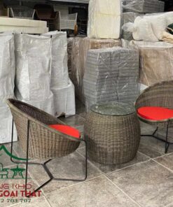 Sofa cafe đan sợi nhựa giả mây - SCF18 4 Sofa cafe đan sợi nhựa giả mây - SCF18 - Ảnh 2