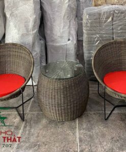 Sofa cafe đan sợi nhựa giả mây - SCF18