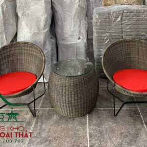 Sofa cafe đan sợi nhựa giả mây - SCF18
