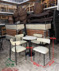 Bàn ghế cafe sắt bọc nệm - BGCF36