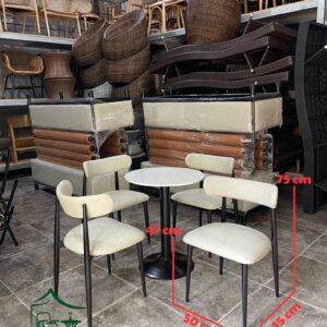 Bàn ghế cafe sắt bọc nệm - BGCF36