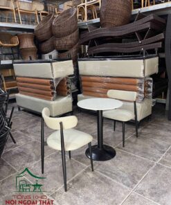 Bàn ghế cafe sắt bọc nệm - BGCF36 4 Bàn ghế cafe sắt bọc nệm - BGCF36 - Ảnh 2