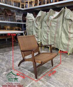 Sofa gỗ đan sợi nhựa giả mây cao cấp - SCF23 5 Sofa gỗ đan sợi nhựa giả mây cao cấp - SCF23 - Ảnh 3