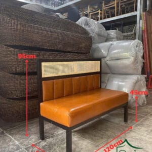 Sofa sắt nệm đan mây nhựa SCF24