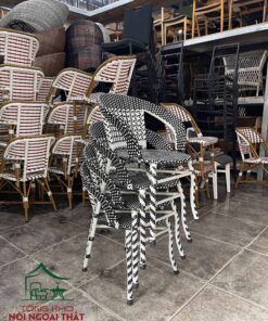 Bàn ghế cafe đan sợi nhựa giả mây BGNGM37 - Ảnh 4