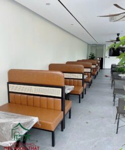 Sofa sắt nệm đan mây nhựa SCF24 - Ảnh 3