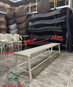Sofa băng sắt đan sợi nhựa giả mây SCF25