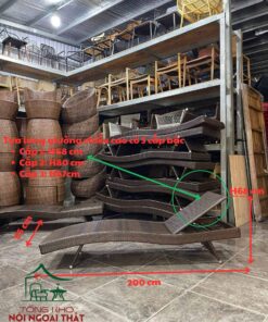 Ghế hồ bơi đan sợi nhựa giả mây GTG02