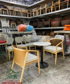 Bàn ghế cafe gỗ bọc nệm BGCF45 4 Bàn ghế cafe gỗ bọc nệm BGCF45 - Ảnh 2