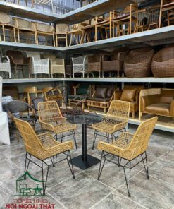 Bàn ghế cafe sân vườn ngoài trời đan sợi nhựa giả mây BGNGM39 5 Bàn ghế cafe sân vườn ngoài trời đan sợi nhựa giả mây BGNGM39 - Ảnh 2