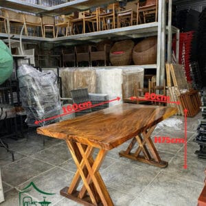 Bàn gỗ me tây nguyên tấm BGG43