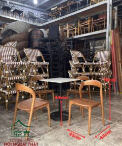 Bàn ghế cafe trà sữa gỗ BGCF47
