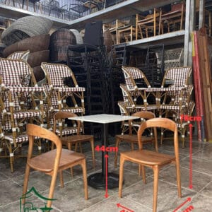 Bàn ghế cafe trà sữa gỗ BGCF47