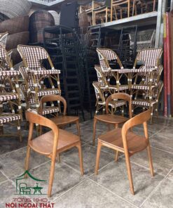 Bàn ghế cafe trà sữa gỗ BGCF47 - Ảnh 5