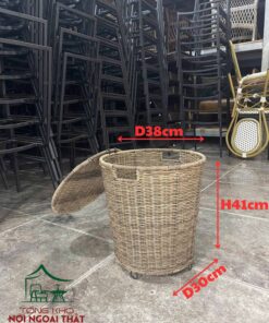 Xọt rác đan sợi nhựa giả mây XNK07 4 Xọt rác đan sợi nhựa giả mây XNK07 - Ảnh 2