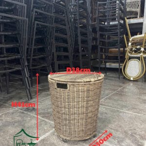 Xọt rác đan sợi nhựa giả mây XNK07