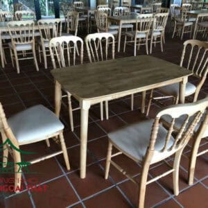 Bàn ghế gỗ nệm nhà hàng quán ăn BGNH15