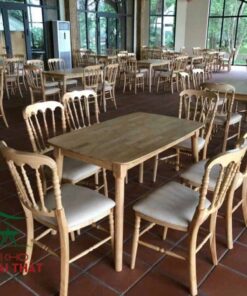 Bàn ghế gỗ nệm nhà hàng quán ăn BGNH15 - Ảnh 2