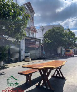 Bàn ghế gỗ me tây nguyên tấm BGG44