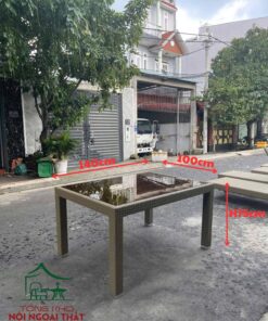 Bàn ghế đan sợi nhựa giả mây dùng cho sân vườn ngoài trời BGSVNT19 - Ảnh 2