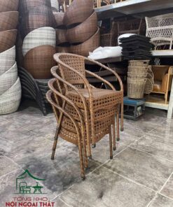 Bàn ghế cafe nhựa giả mây BGNGM40 - Ảnh 4